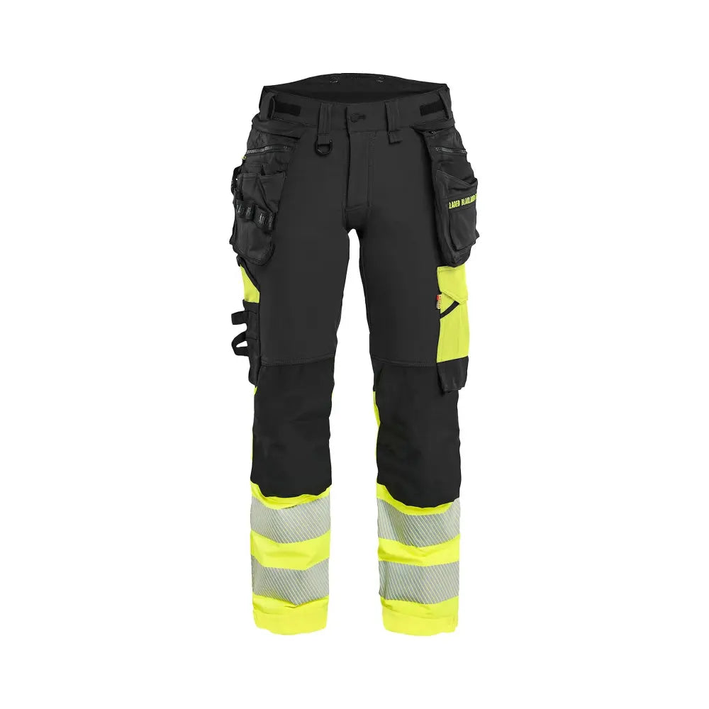 Blåkläder Naisten Highvis riipputaskuhousut 4-way stretch 70251648 - Musta/Huomiokeltainen / D23 - Blåkläder työvaatteet