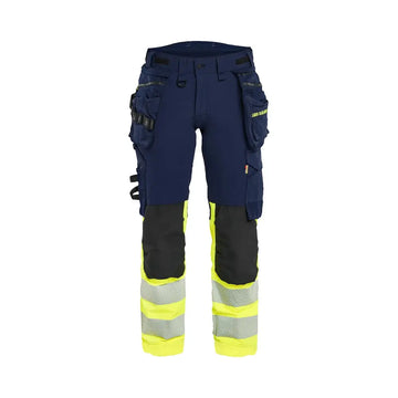 Blåkläder Naisten Highvis riipputaskuhousut 4-way stretch 70251648 - Mariininsininen/Huomiokeltainen / C48 - Blåkläder