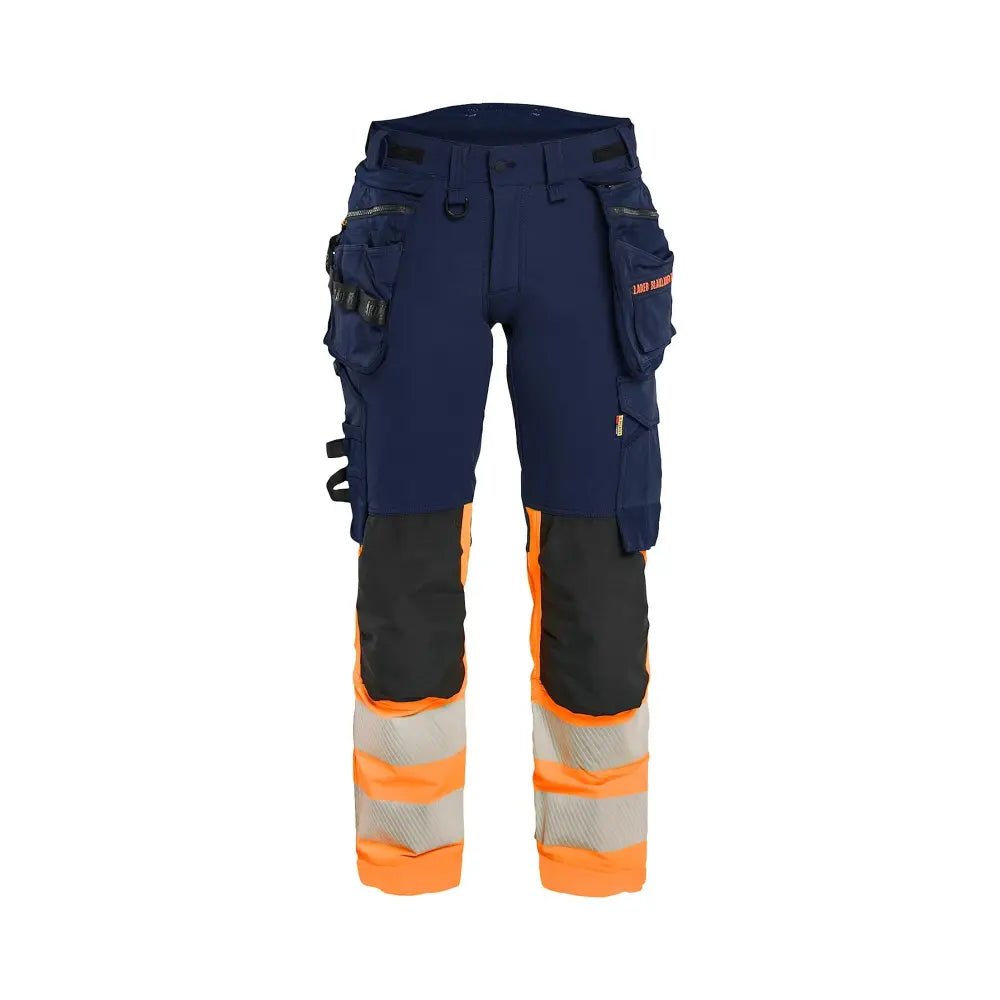 Blåkläder Naisten Highvis riipputaskuhousut 4-way stretch 70251648 - Mariininsininen/Huomio-oranssi / D24 - Blåkläder