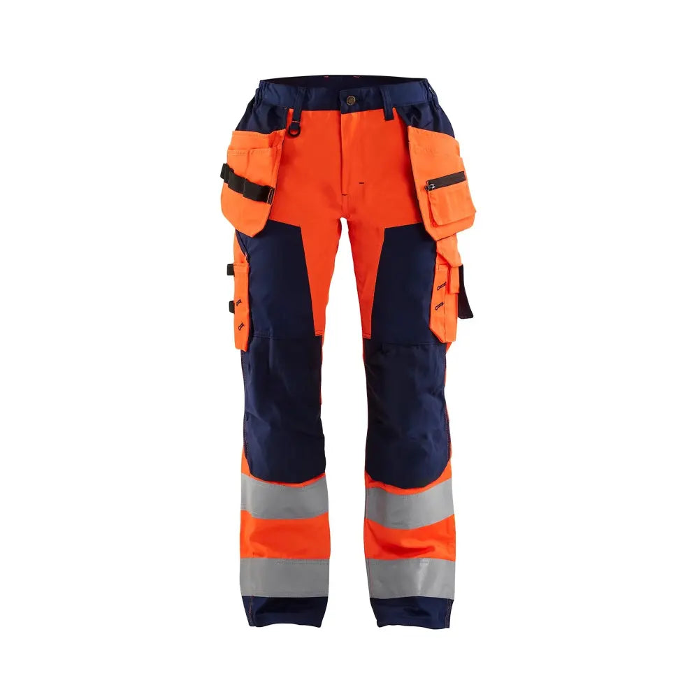 Blåkläder Naisten highvis riipputaskuhousut 71561811 - Huomio-oranssi/Mariininsininen / D20 - Blåkläder työvaatteet