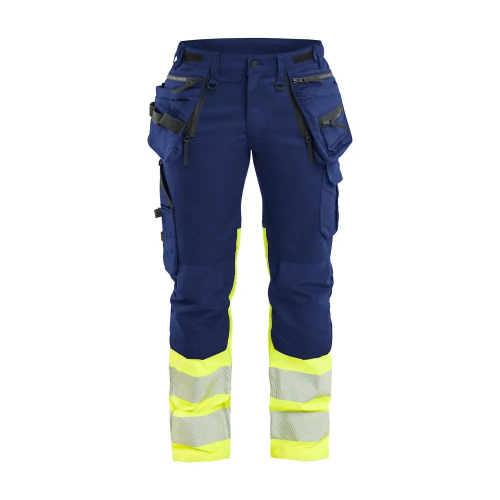 Blåkläder Naisten highvis riipputaskuhousut stretch 70301149 - Mariininsininen/Huomiokeltainen / D18 - Blåkläder