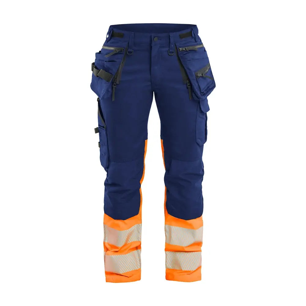 Blåkläder Naisten highvis riipputaskuhousut stretch 70301149 - Mariininsininen/Huomio-oranssi / D22 - Blåkläder