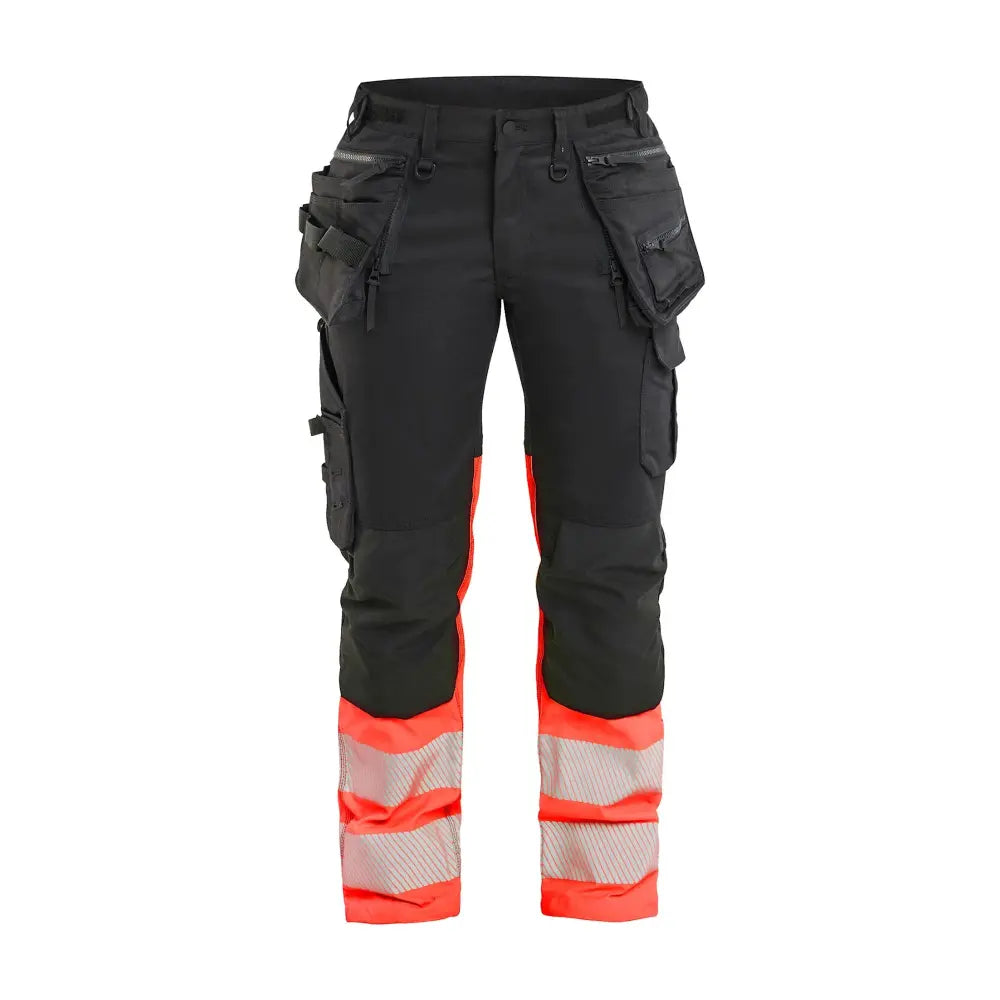 Blåkläder Naisten highvis riipputaskuhousut stretch 70301149 - Musta/Huomiopunainen / D25 - Blåkläder työvaatteet