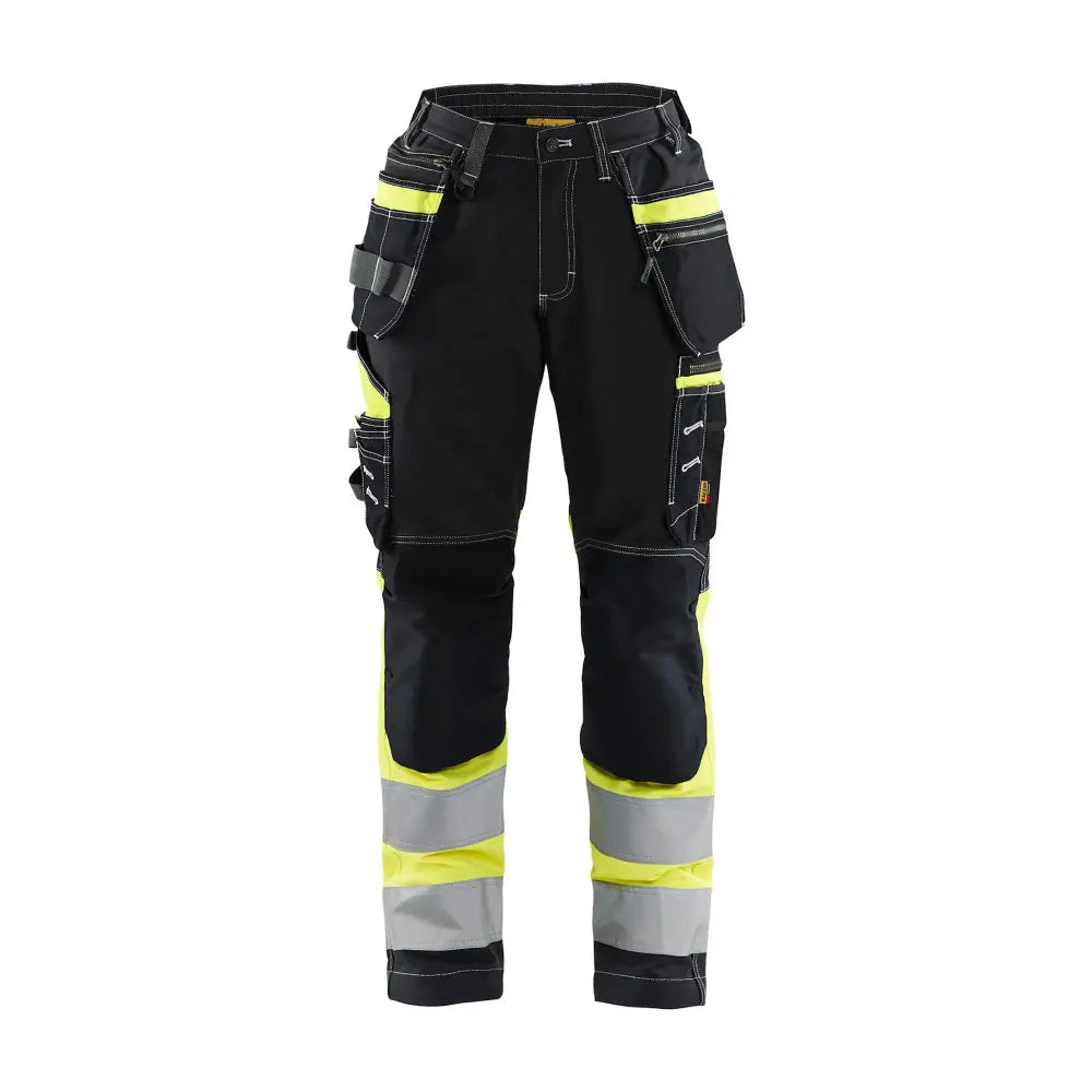 Blåkläder Naisten highvis riipputaskuhousut stretch 71961370 - Musta/Huomiokeltainen / D25 - Blåkläder työvaatteet
