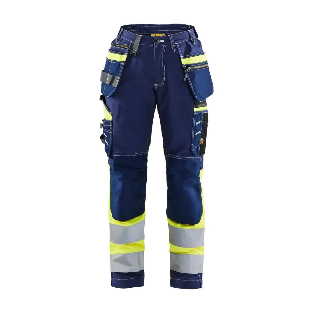 Blåkläder Naisten highvis riipputaskuhousut stretch 71961370 - Mariininsininen/Huomiokeltainen / C36 - Blåkläder