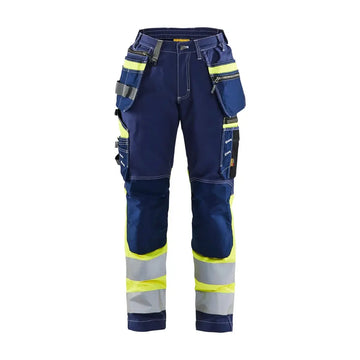 Blåkläder Naisten highvis riipputaskuhousut stretch 71961370 - Mariininsininen/Huomiokeltainen / C36 - Blåkläder