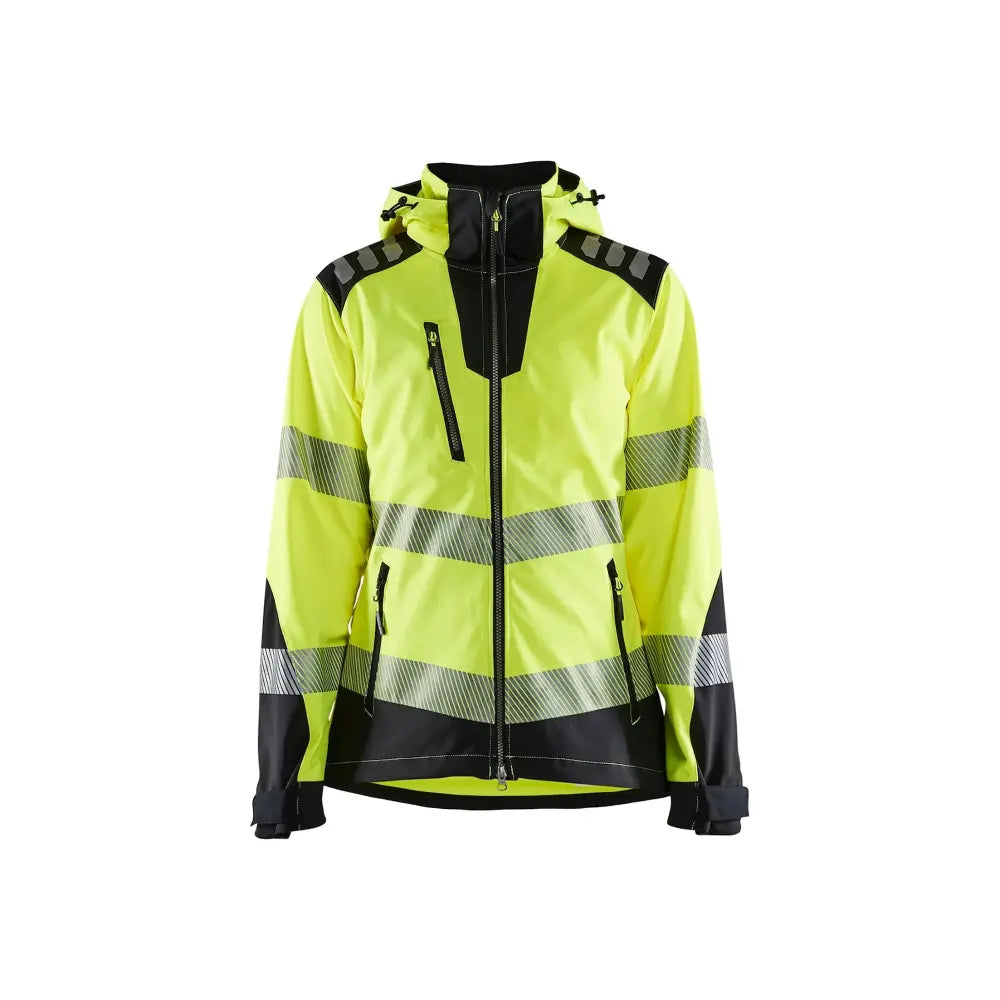 Blåkläder Naisten Highvis Softshell-takki 47912513 - Huomiokeltainen/Musta / XL - Blåkläder työvaatteet