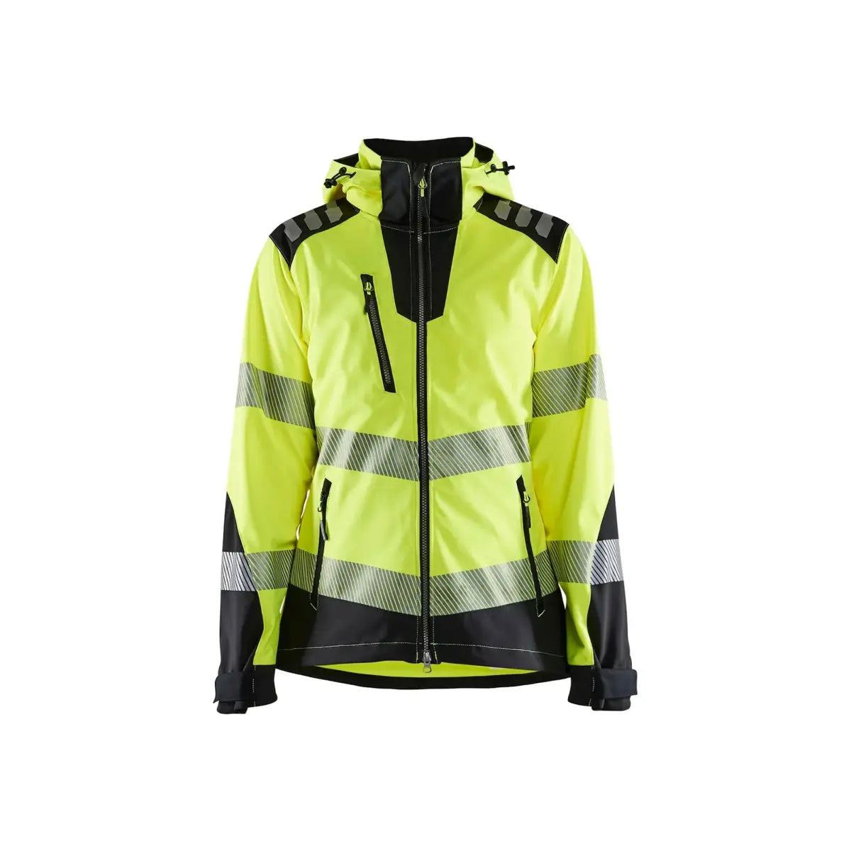 Blåkläder Naisten Highvis Softshell-takki 47912513 - Huomiokeltainen/Musta / XL - Blåkläder työvaatteet
