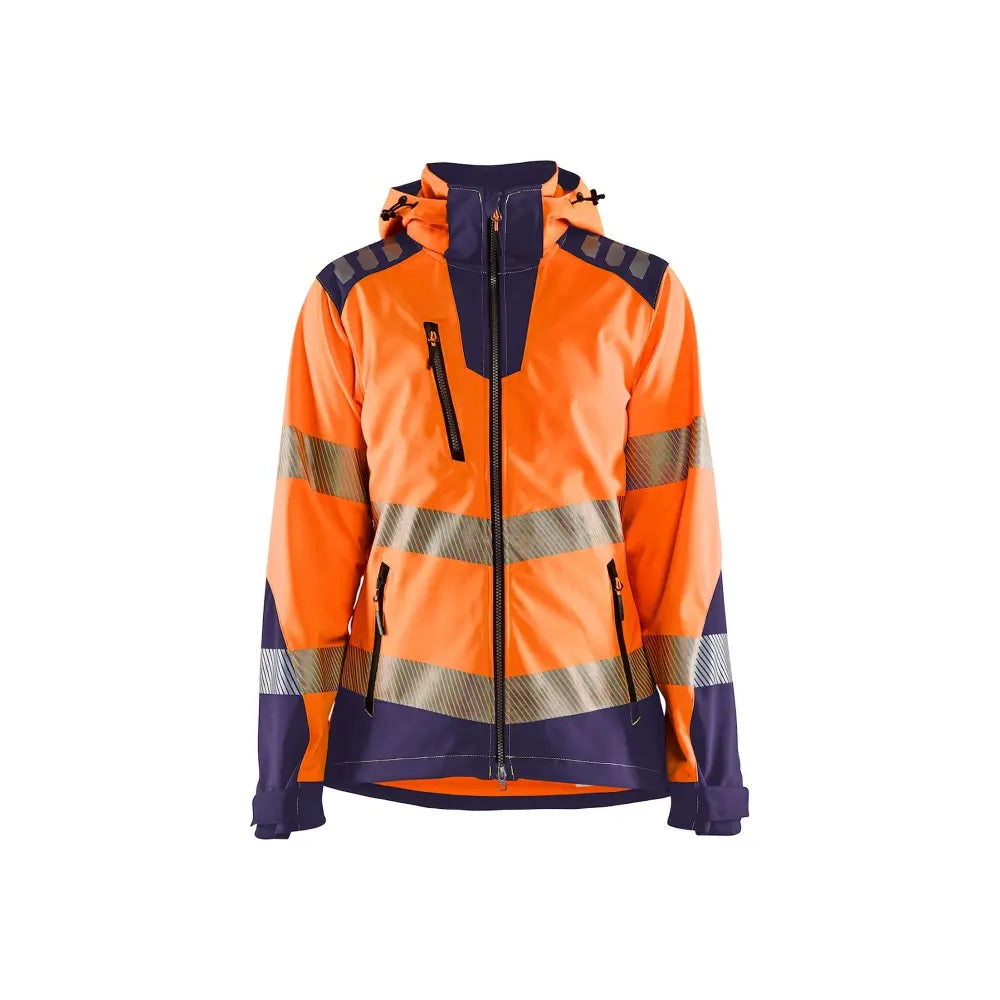 Blåkläder Naisten Highvis Softshell-takki 47912513 - Huomio-oranssi/Mariininsininen / XXXL - Blåkläder työvaatteet