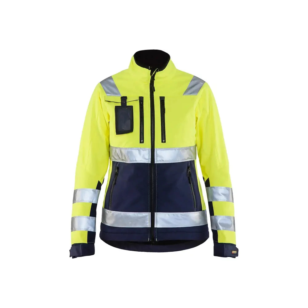 Blåkläder Naisten highvis softshell-takki 49022517 - Huomiokeltainen/Mariininsininen / L - Blåkläder työvaatteet