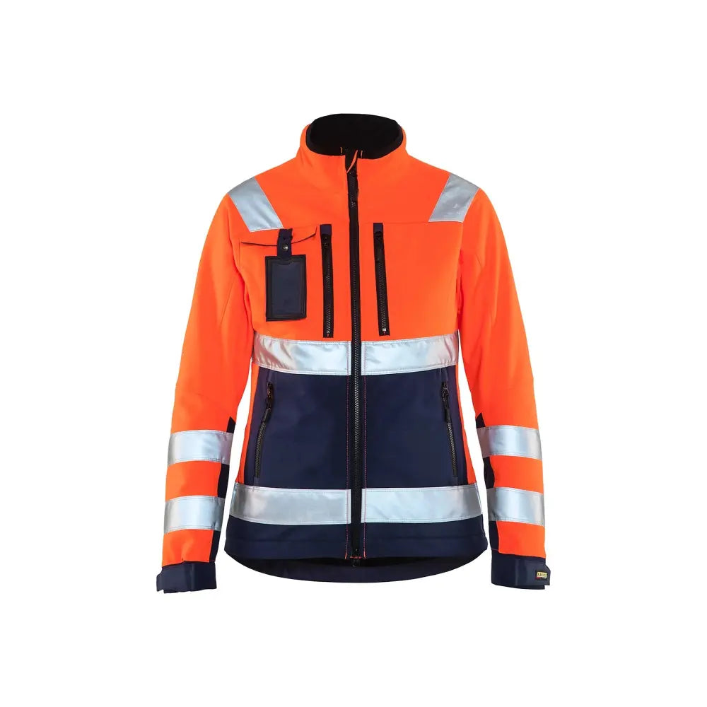 Blåkläder Naisten highvis softshell-takki 49022517 - Huomio-oranssi/Mariininsininen / L - Blåkläder työvaatteet