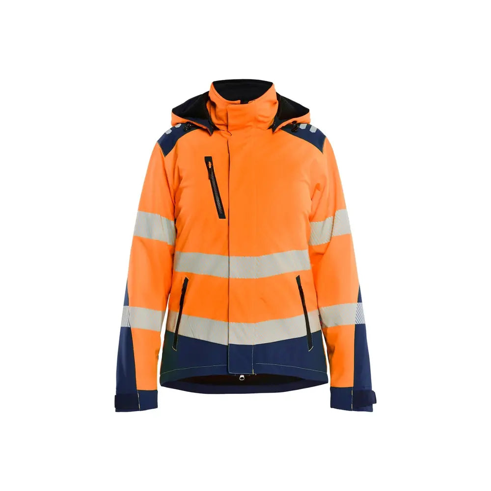 Blåkläder Naisten Highvis Softshell-takki kevyesti topattu 44012513 - Huomio-oranssi/Mariininsininen / XS - Blåkläder