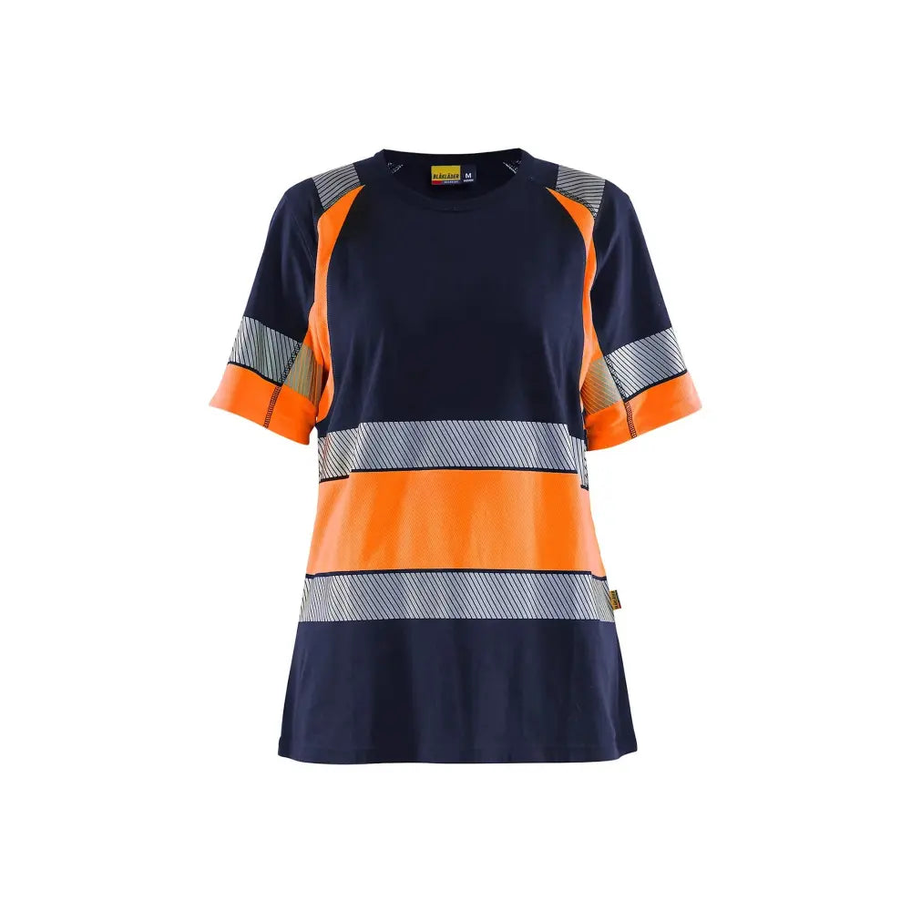 Blåkläder Naisten Highvis t-paita 34101030 - Mariininsininen/Huomio-oranssi / XS - Blåkläder työvaatteet