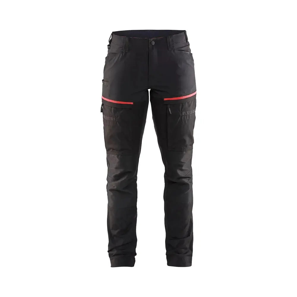 Blåkläder Naisten housut stretch 71661845 - musta/punainen / C48 - Blåkläder työvaatteet