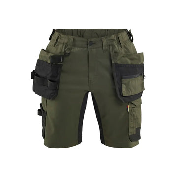 Blåkläder Naisten riipputaskushortsit stretch 71331832 - Metsänvihreä/Musta / C36 - Blåkläder työvaatteet