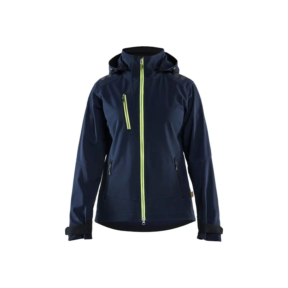 Blåkläder Naisten softshell-takki 47192513 - Tumma mariininsininen/Huomiokeltainen / XXL - Blåkläder työvaatteet