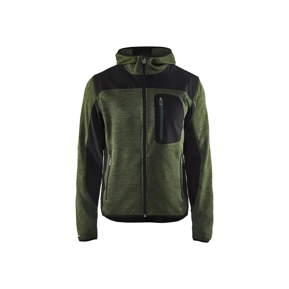 Blåkläder Neulottu softshell-takki 49302117 - Army green/Musta / M - Blåkläder työvaatteet
