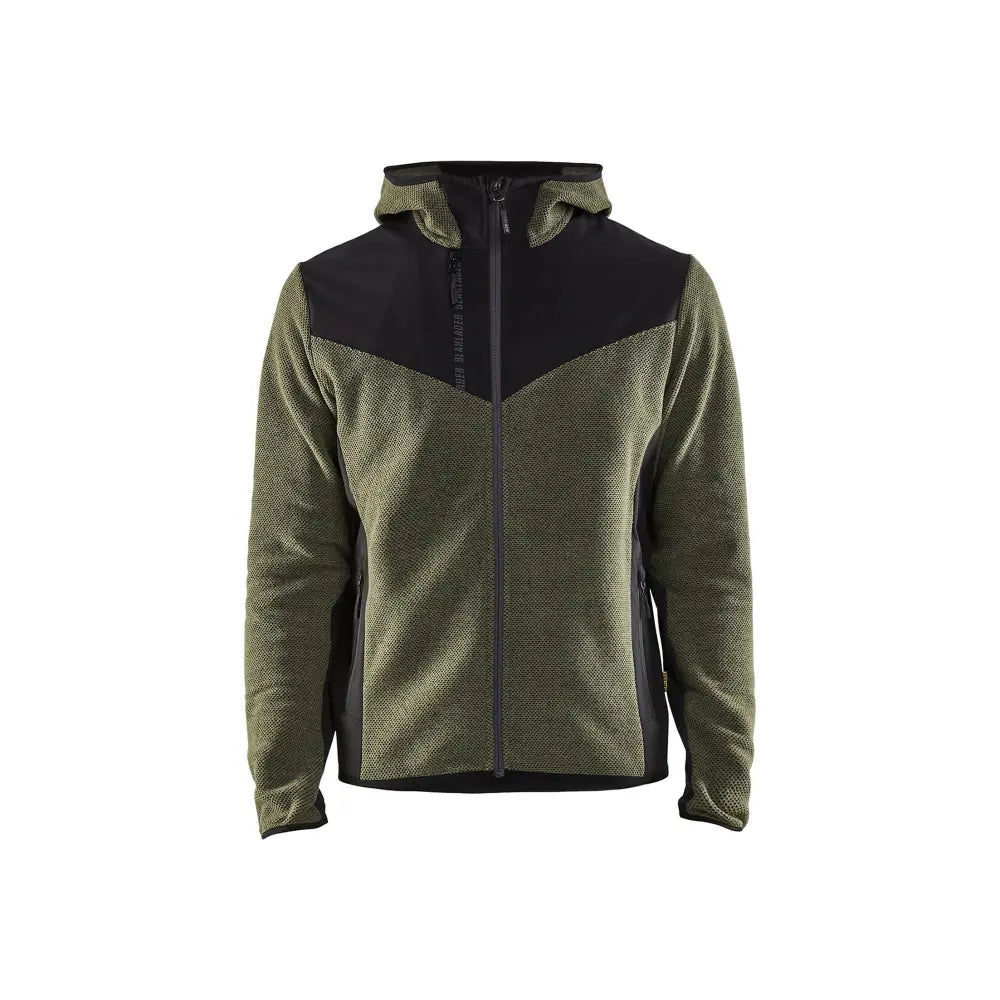 Blåkläder Neulottu Softshell-takki 59402536 - Sammaleenvihreä/Musta / S - Blåkläder työvaatteet