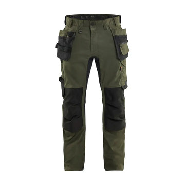 Blåkläder Riipputaskuhousut stretch 17501832 - Metsänvihreä/Musta / C52 - Työvaatteet