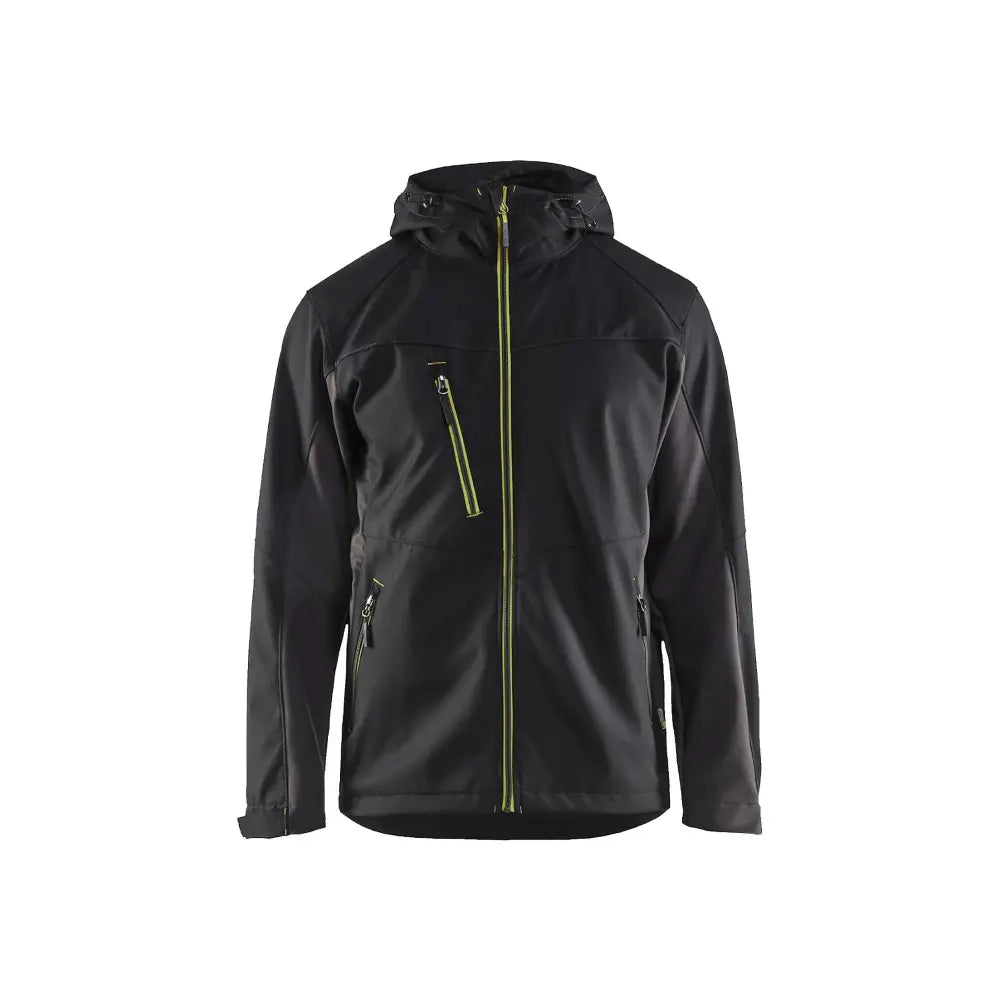 Blåkläder Softshell-takki hupulla 47532516 - Musta/Huomiokeltainen / 4XL - Blåkläder työvaatteet