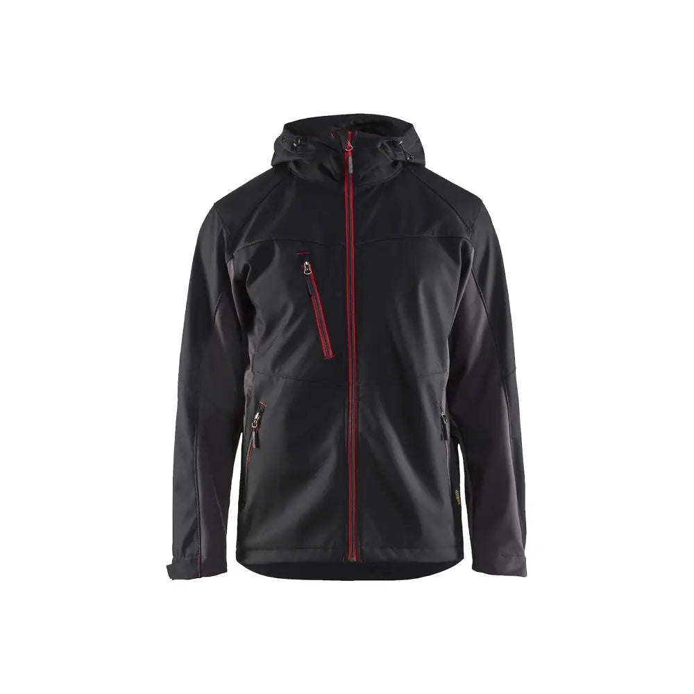 Blåkläder Softshell-takki hupulla 47532516 - musta/punainen / XXL - Blåkläder työvaatteet