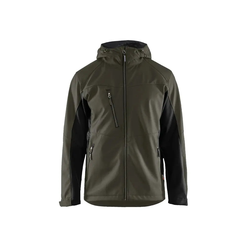 Blåkläder Softshell-takki hupulla 47532516 - Tumma oliivinvihreä/Musta / 4XL - Blåkläder työvaatteet