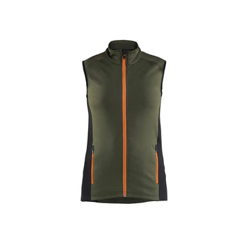 Blåkläder STRIKER naisten fleece-liivi 47462539 - Metsän vihreä/Ruosteenpunainen / XXL - Blåkläder työvaatteet