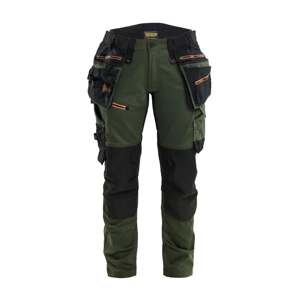 Blåkläder STRIKER Naisten riipputaskuhousut stretch 71701149 - Metsän vihreä/Ruosteenpunainen / D21 - Blåkläder