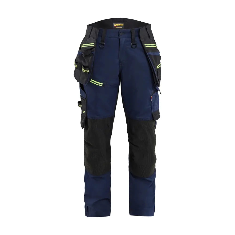 Blåkläder STRIKER Naisten riipputaskuhousut stretch 71701149 - Tumma mariininsininen/Huomiokeltainen / C50 - Blåkläder