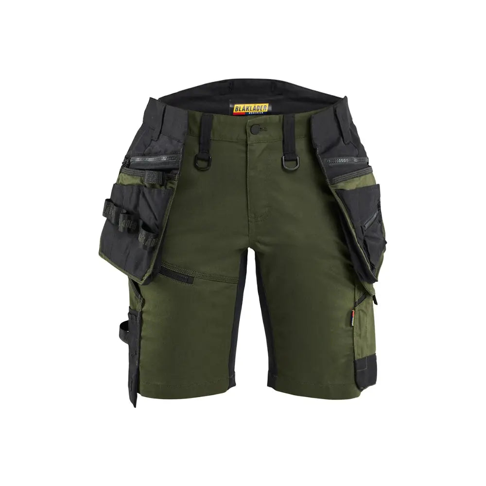 Blåkläder STRIKER Naisten riipputaskushortsit stretch 71751149 - Metsänvihreä/Musta / C50 - Blåkläder työvaatteet