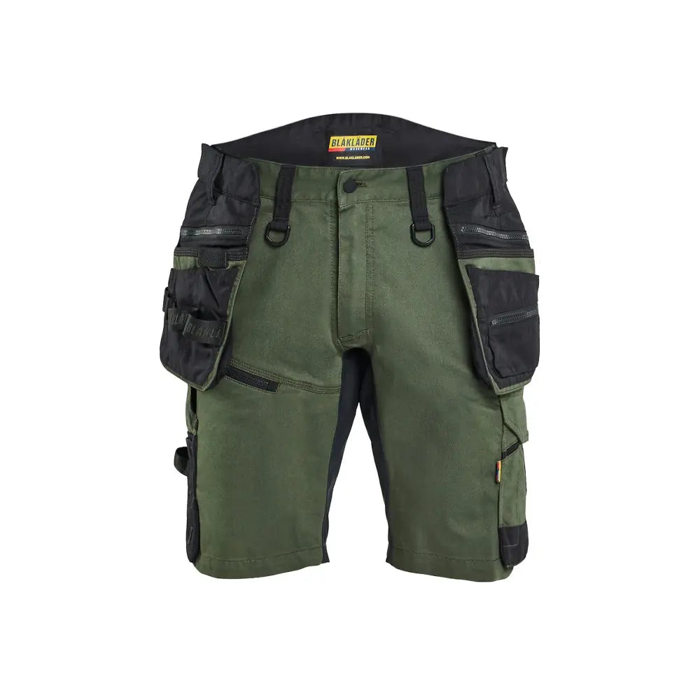 Blåkläder STRIKER Riipputaskushortsit stretch 19721149 - Metsänvihreä/Musta / C54 - Blåkläder työvaatteet