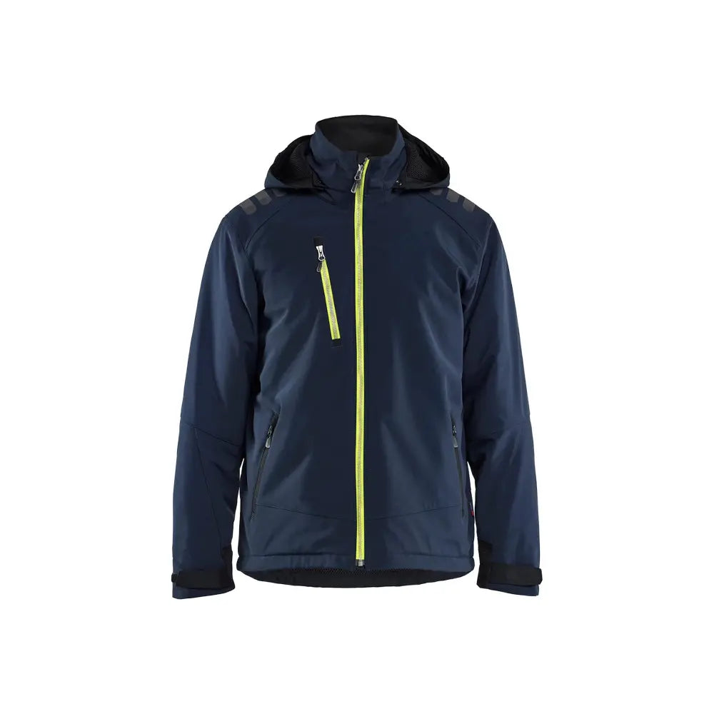 Blåkläder Talvitakki Softshell Kevyellä vuorella 47502513 - Tumma mariininsininen/Huomiokeltainen / M - Työvaatteet