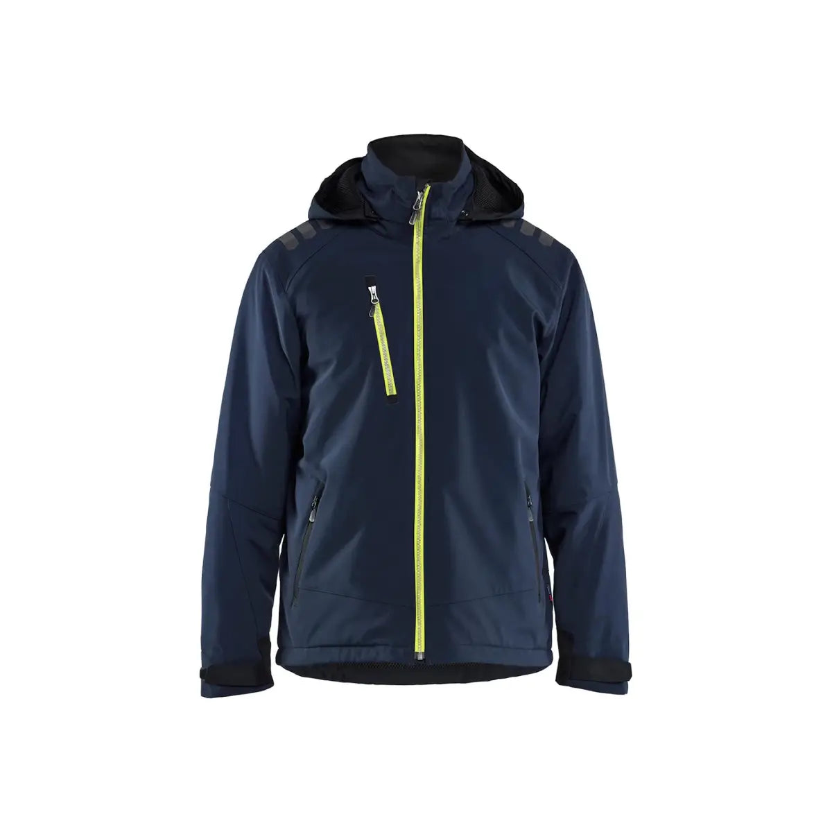 Blåkläder Talvitakki Softshell Kevyellä vuorella 47502513 - Tumma mariininsininen/Huomiokeltainen / M - Työvaatteet