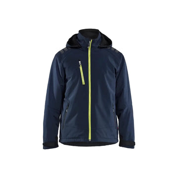Blåkläder Talvitakki Softshell Kevyellä vuorella 47502513 - Tumma mariininsininen/Huomiokeltainen / M - Työvaatteet