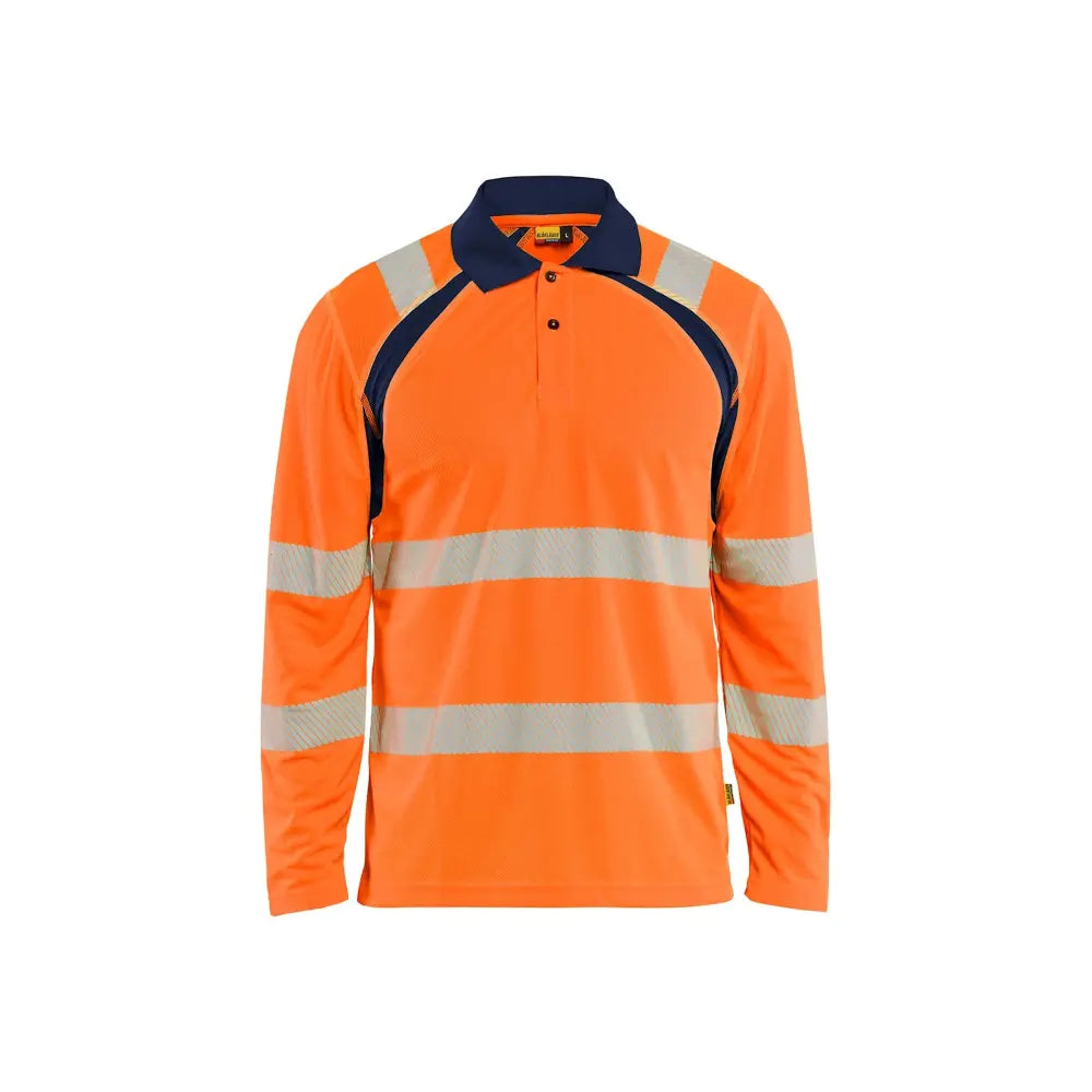 Blåkläder UV-suojattu pitkähihainen pikeepaita High-Vis 35981013 - Huomio-oranssi/Mariininsininen / XL - Blåkläder