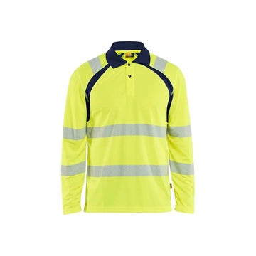 Blåkläder UV-suojattu pitkähihainen pikeepaita High-Vis 35981013 - Huomiokeltainen/Mariininsininen / L - Blåkläder