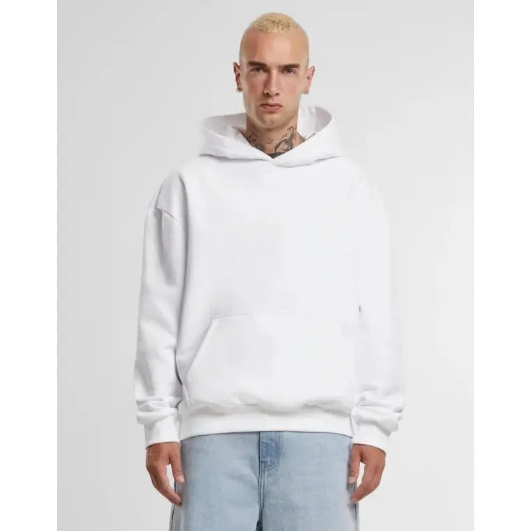 Build Your Brand Ultrapaksu Oversize Huppari - Valkoinen / XS - Yritystekstiilit