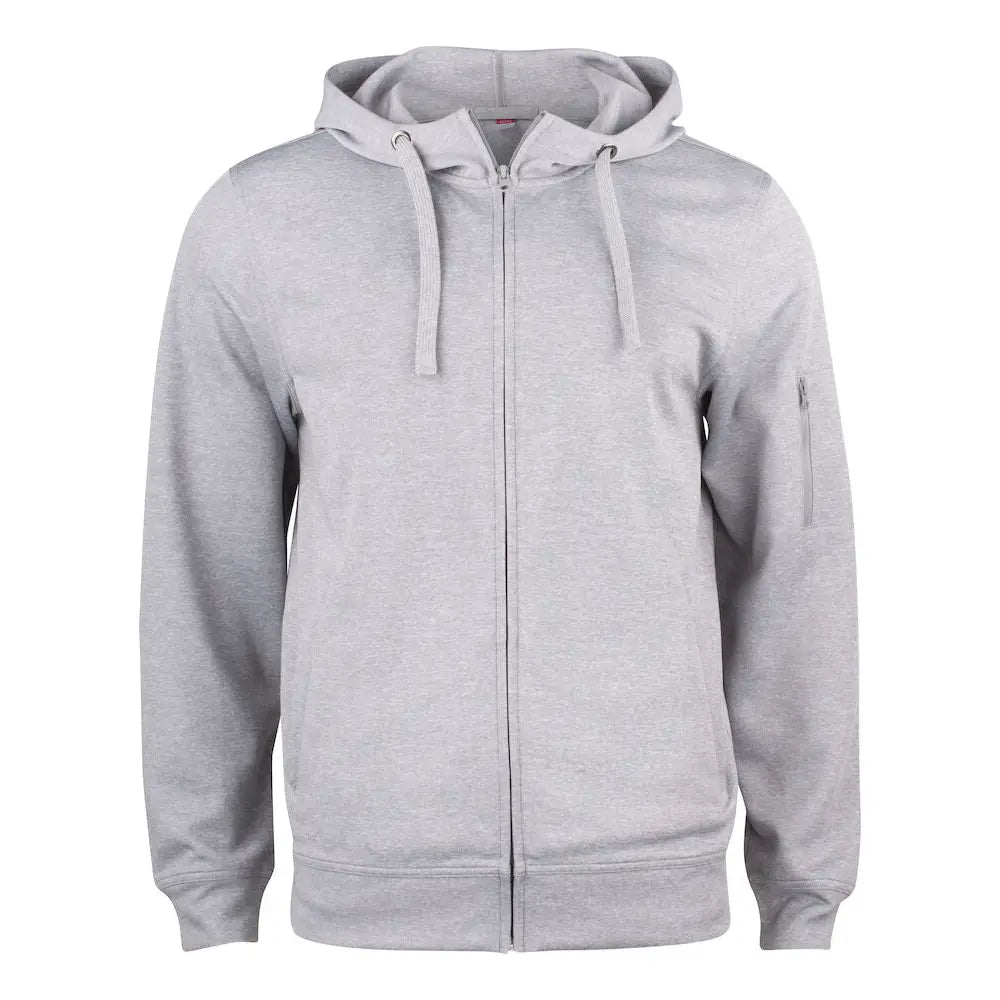 Clique Basic Active Lankavärjätty Vetoketjuhuppari - Harmaa (Heather Grey) / 4XL - Yritystekstiilit
