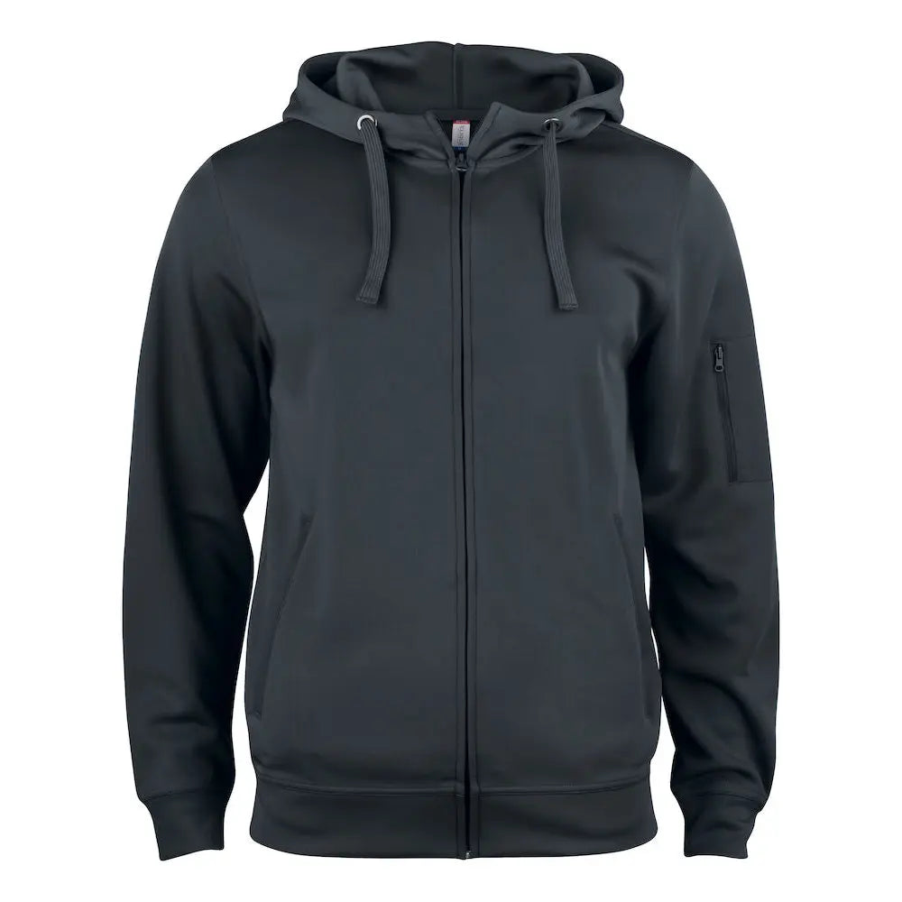 Clique Basic Active Lankavärjätty Vetoketjuhuppari - Musta / 4XL - Yritystekstiilit