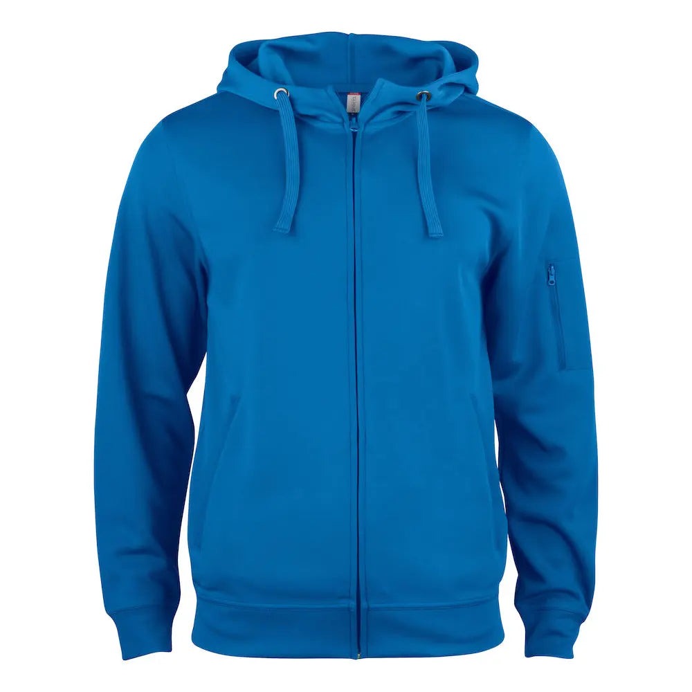 Clique Basic Active Lankavärjätty Vetoketjuhuppari - Sininen (Royal Blue) / 4XL - Yritystekstiilit