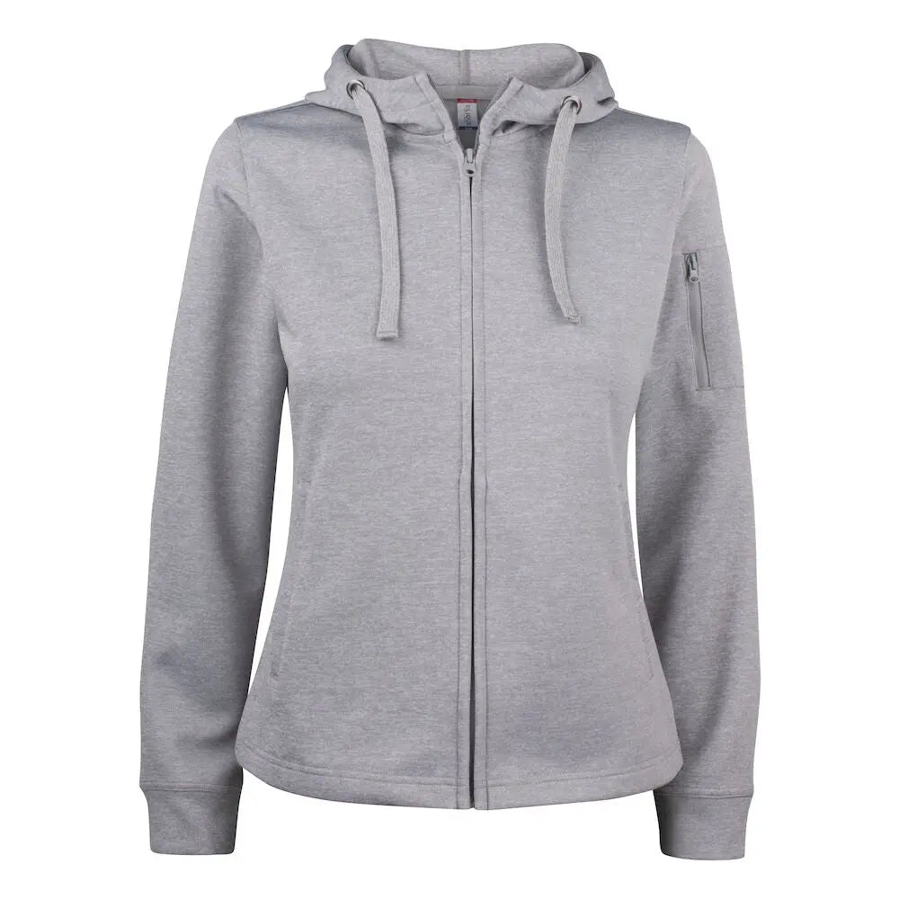 Clique Basic Active Vetoketjuhuppari Naisille - Harmaa (Heather Grey) / XS - Yritystekstiilit