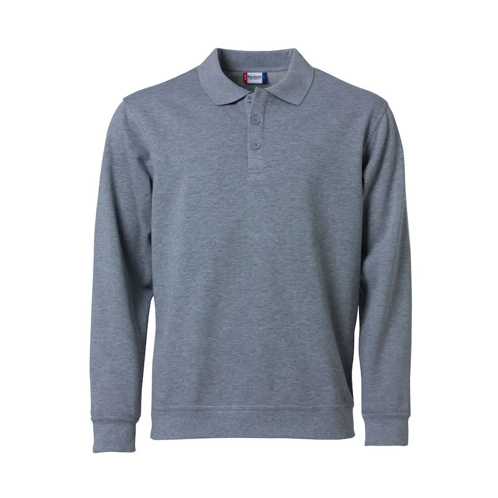 Clique Basic Pitkähihainen Pikee - Harmaa (Heather Grey) / 4XL - Yritystekstiilit