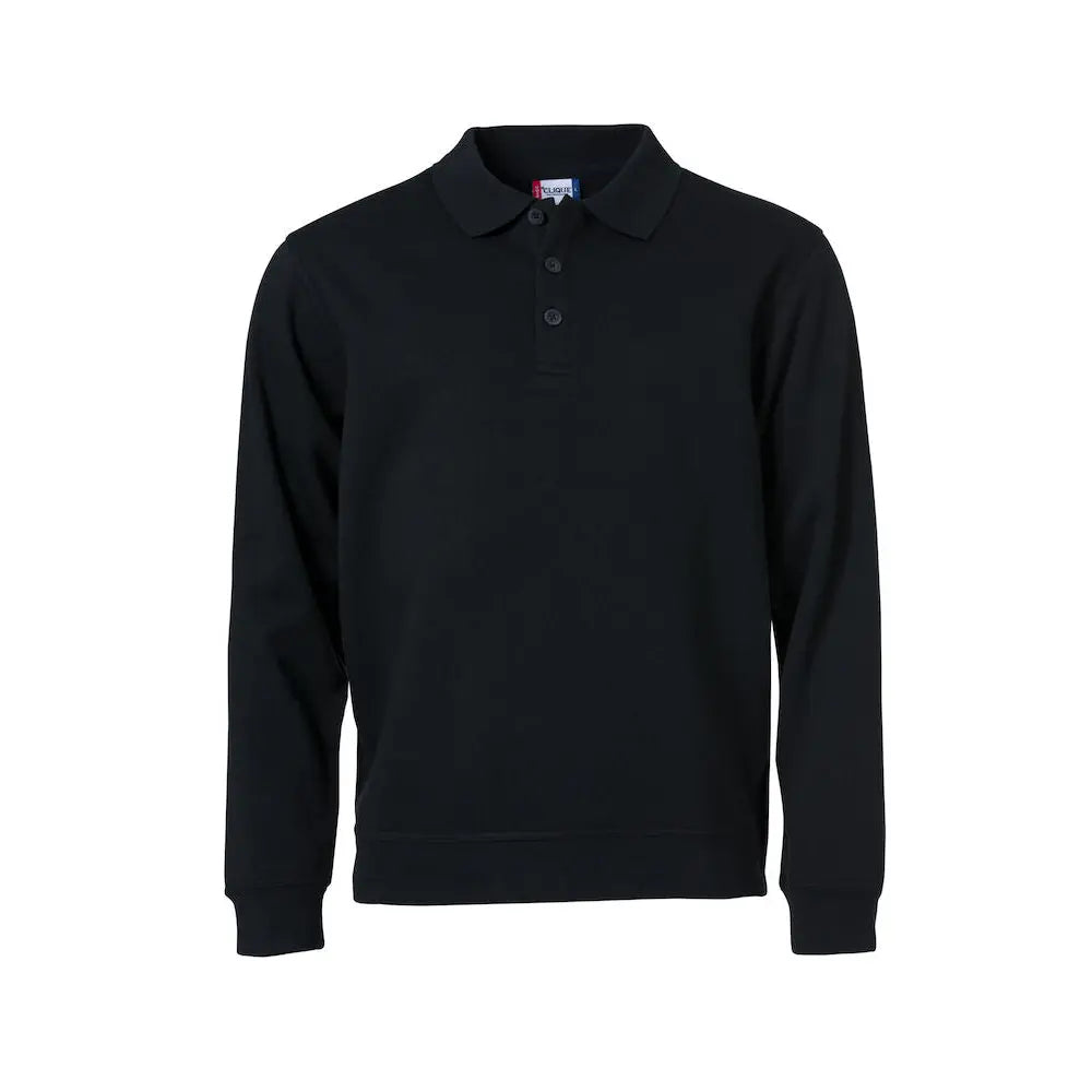 Clique Basic Pitkähihainen Pikee - Musta / 4XL - Yritystekstiilit
