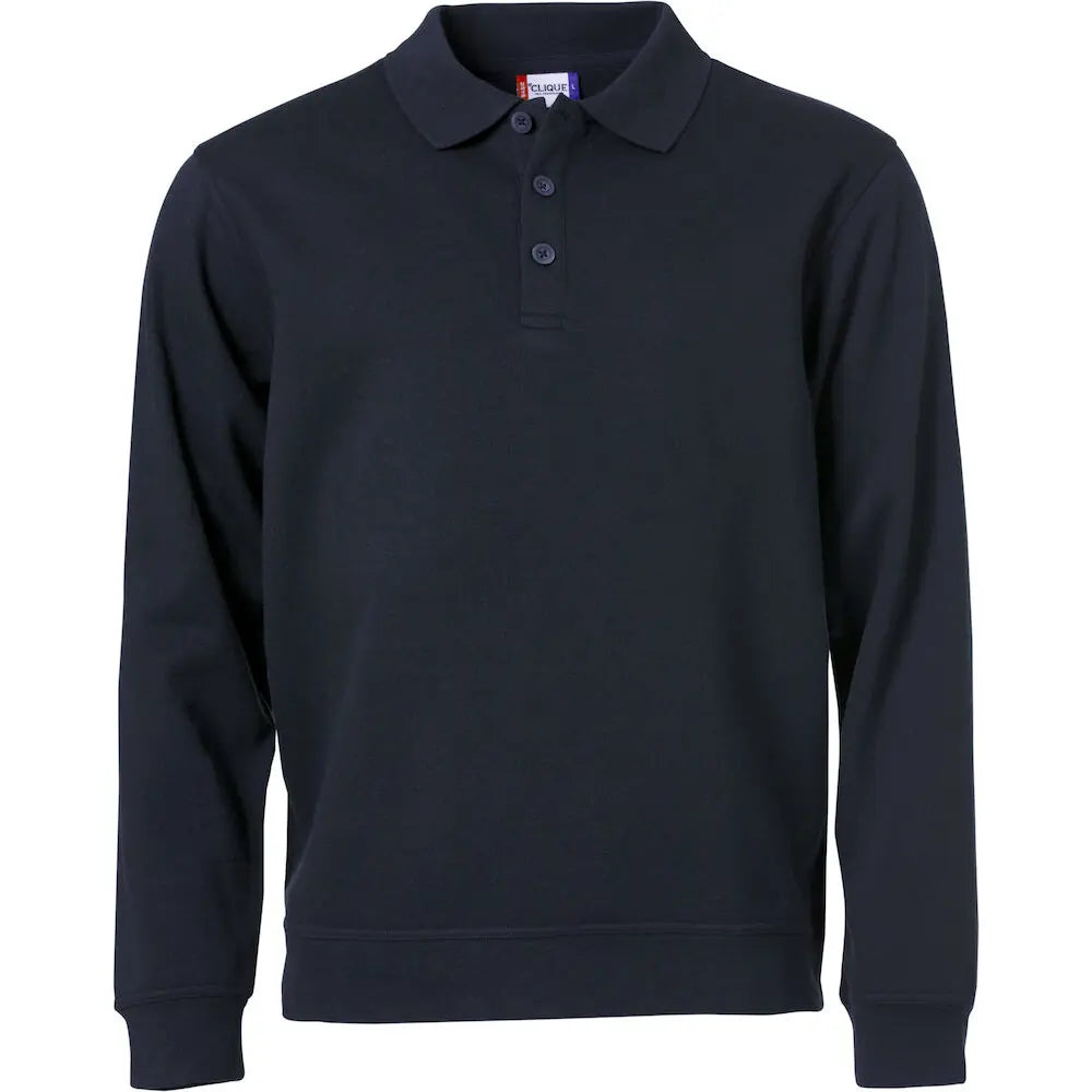 Clique Basic Pitkähihainen Pikee - Sininen (Dark Blue) / 4XL - Yritystekstiilit