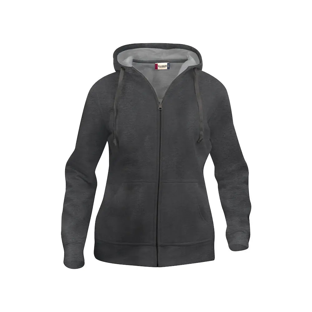Clique Basic Vetoketjuhuppari Naisten - Harmaa (Heather Anthracite Grey) / XS - Yritystekstiilit