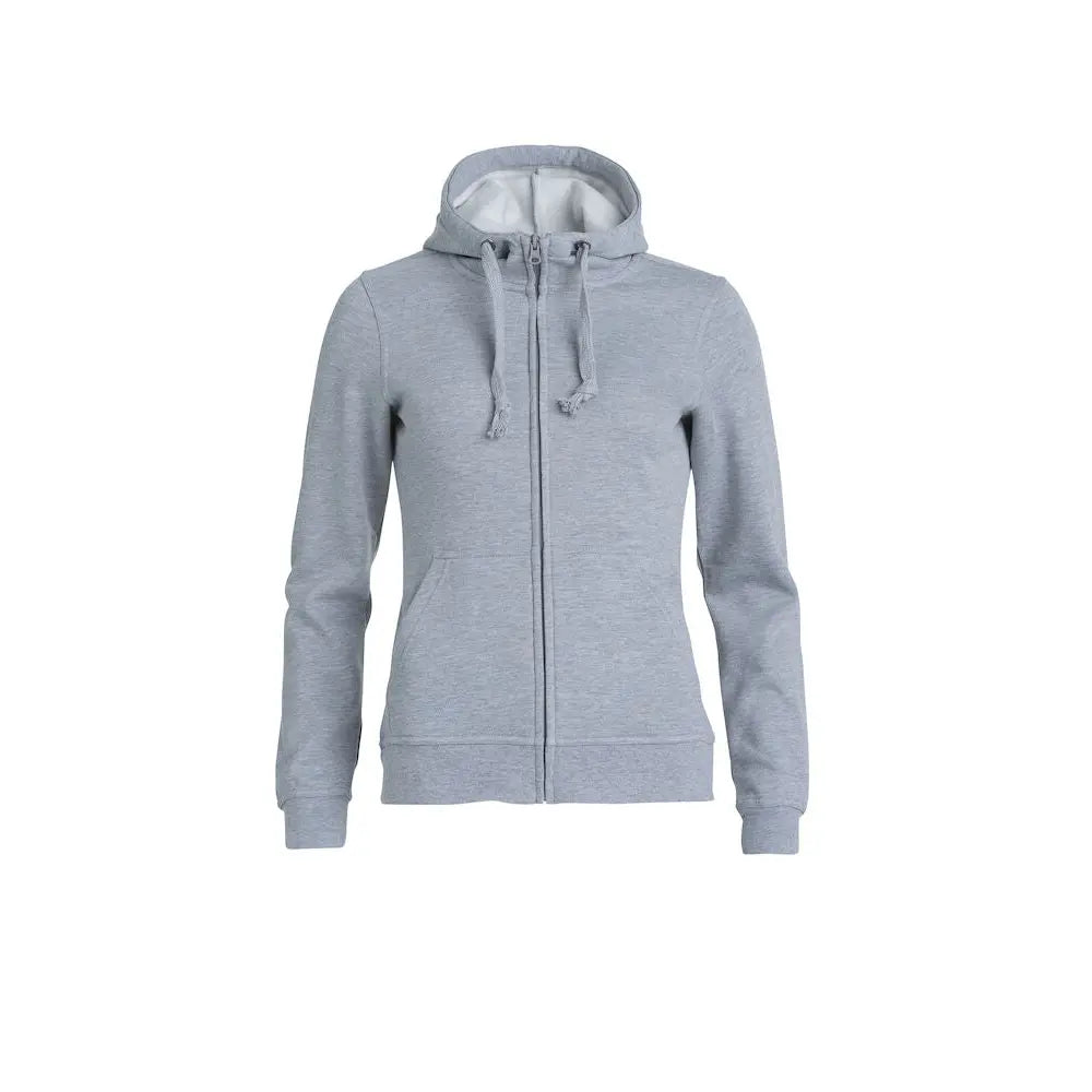 Clique Basic Vetoketjuhuppari Naisten - Harmaa (Heather Grey) / XS - Yritystekstiilit