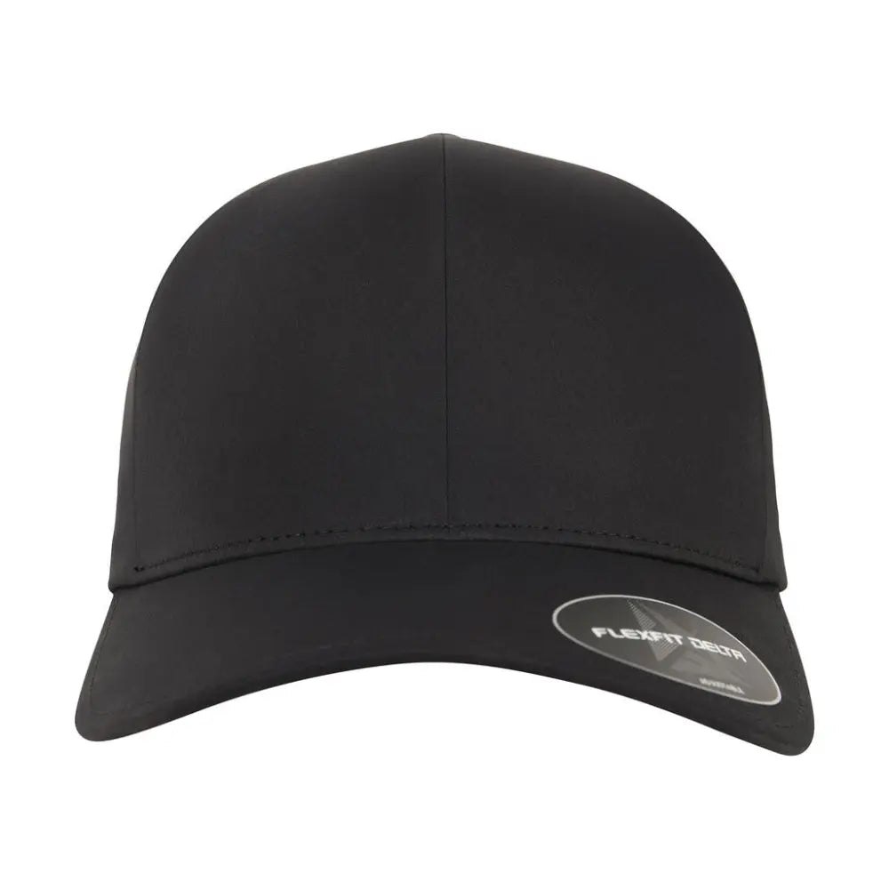 Flexfit Delta Cap - Musta / S/M - Yritystekstiilit