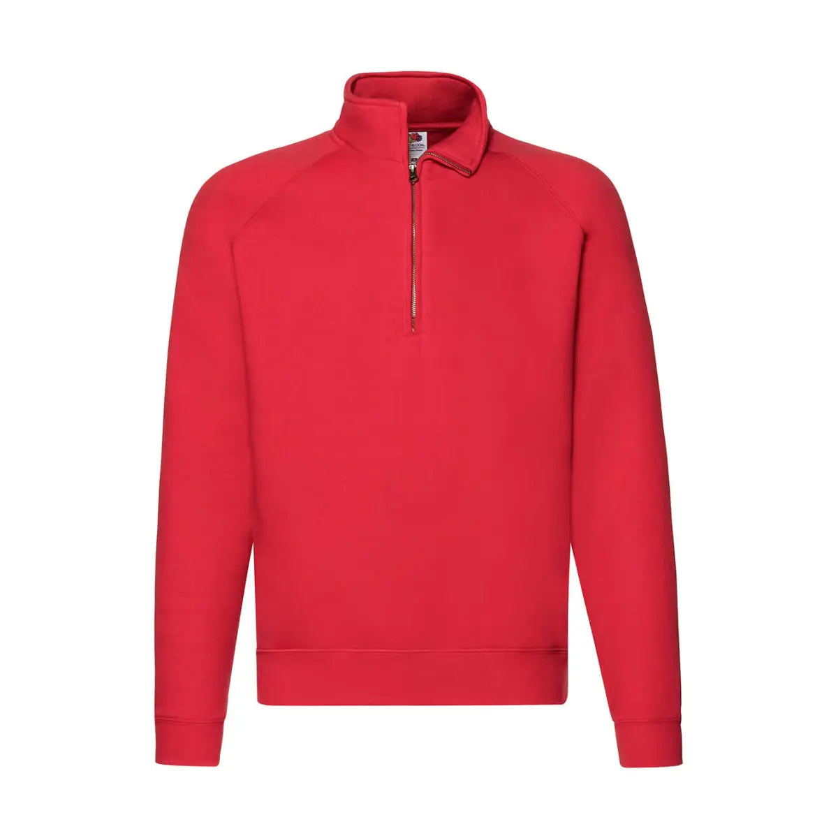 Fruit of the Loom Premium Zip Neck College - Punainen / S - Yritystekstiilit