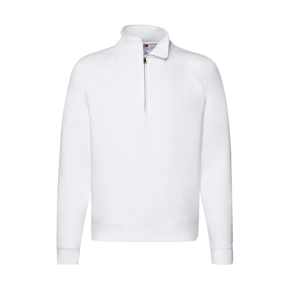 Fruit of the Loom Premium Zip Neck College - Valkoinen / S - Yritystekstiilit