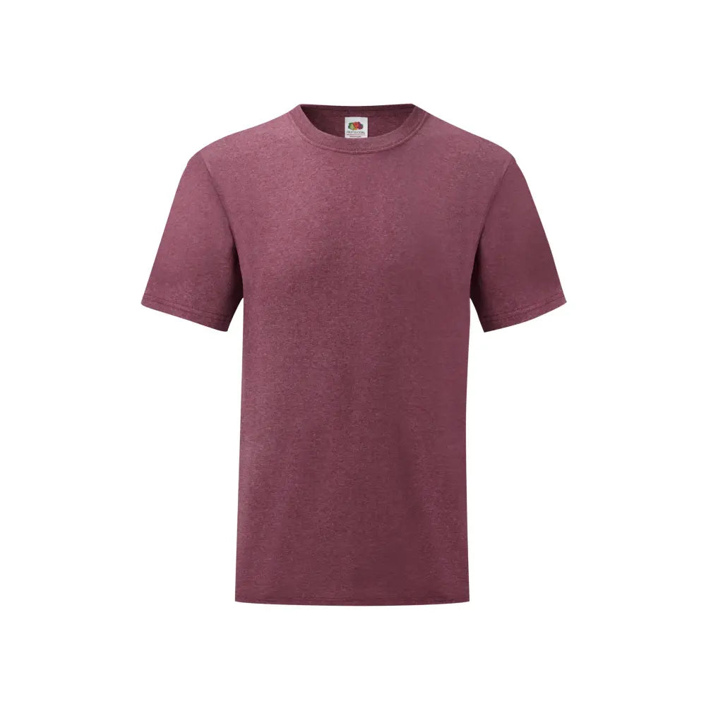 Fruit of the Loom Laadukas Puuvilla T-Paita - Punainen (Heather Burgundy) / S - Yritystekstiilit